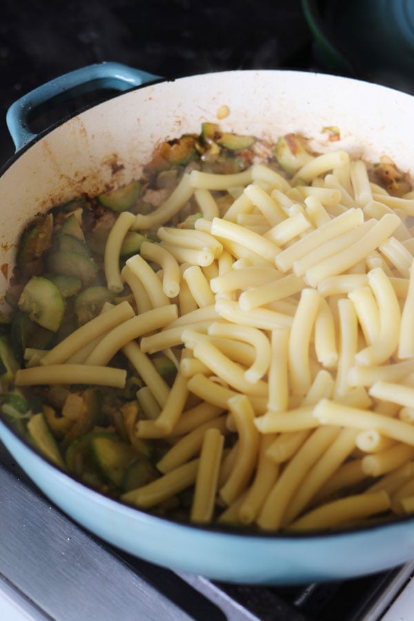 caramelized zucchini pasta