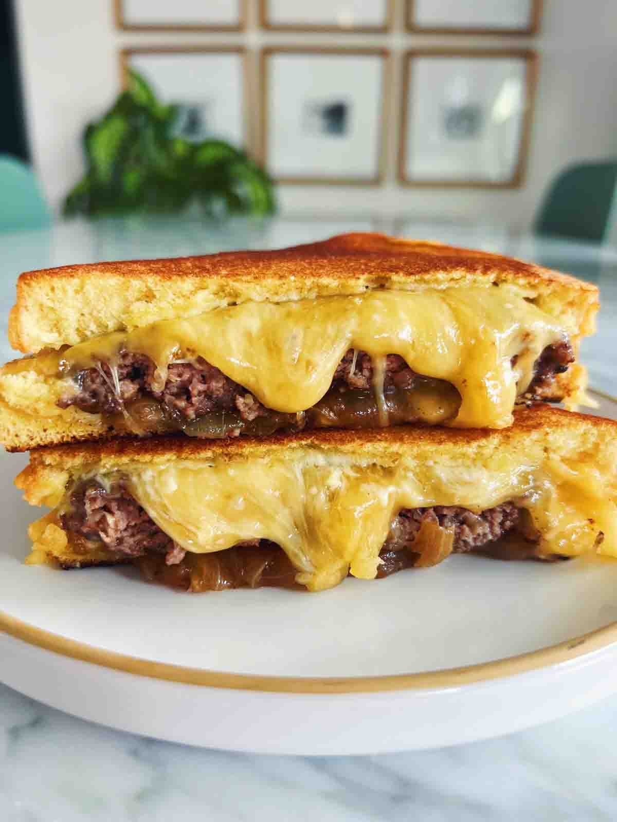 Truffle Smash Burger Grilled Cheese - Grilled Cheese Social