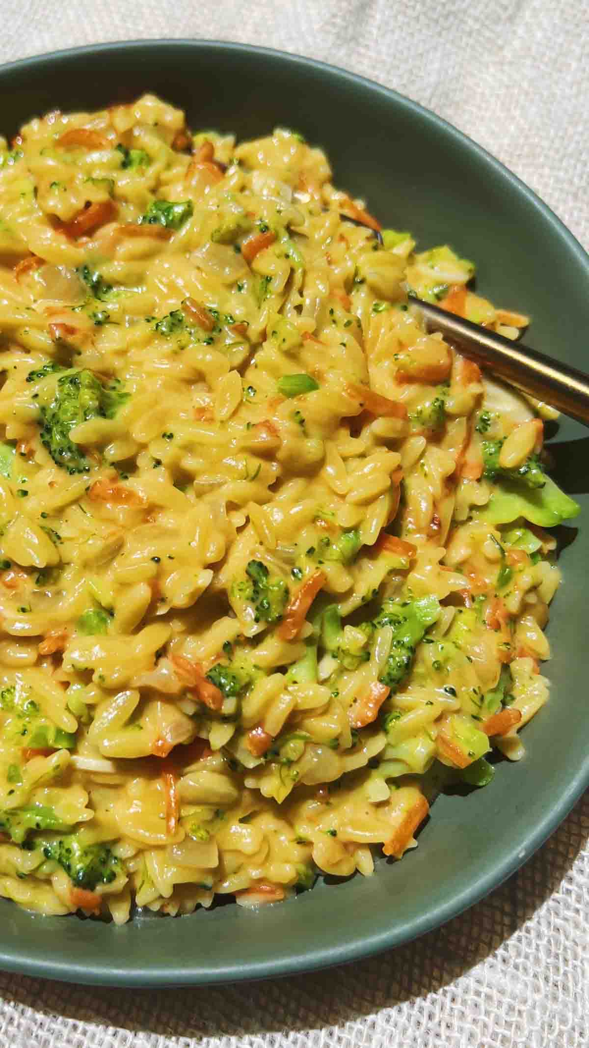 One Pot Cheesy Orzo With Broccoli - Grilled Cheese Social