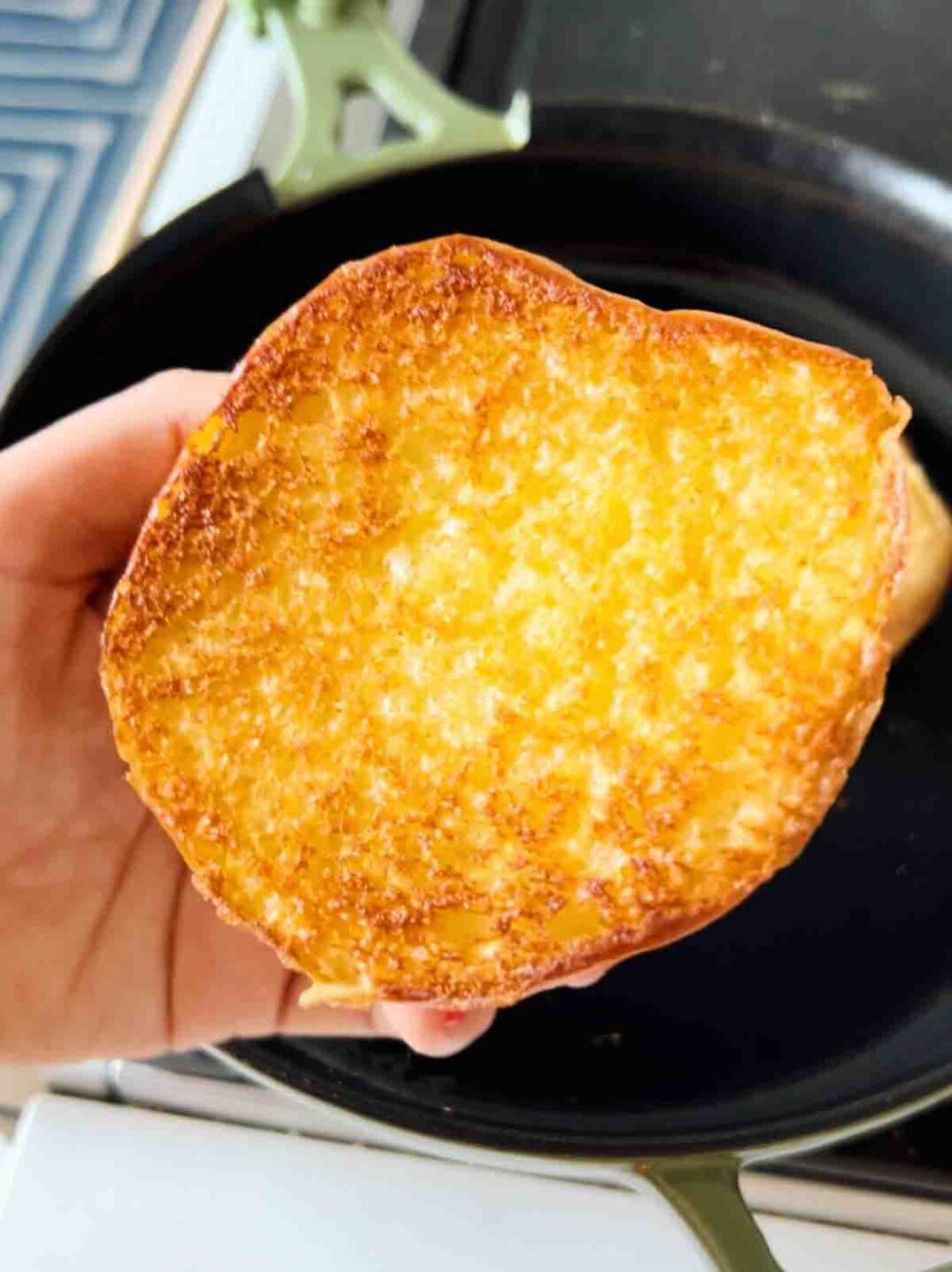 a toasted brioche bun in a pan