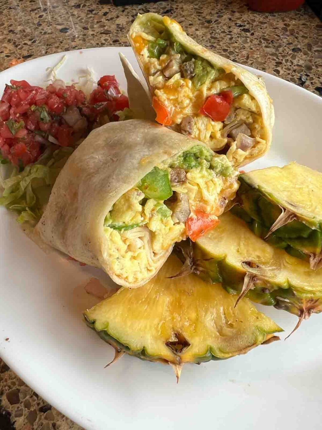 breakfast burrito from jerry's cafe on sanibel island.