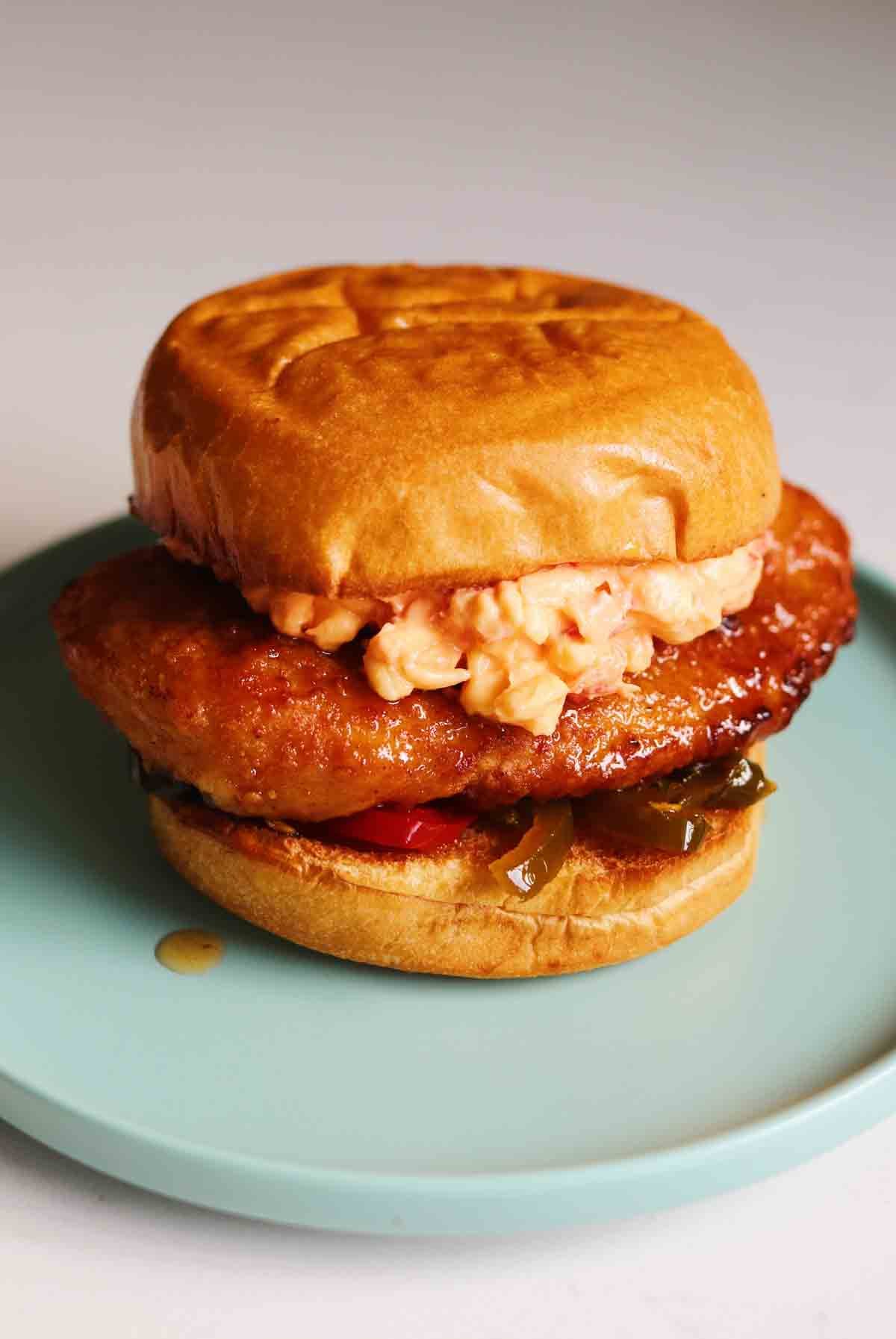 Copycat ChickfilA Honey Pepper Pimento Chicken Sandwich Grilled