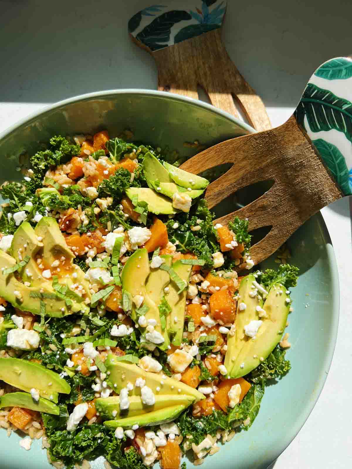 Kale Butternut Squash Salad with Hot Honey Vinaigrette Grilled Cheese