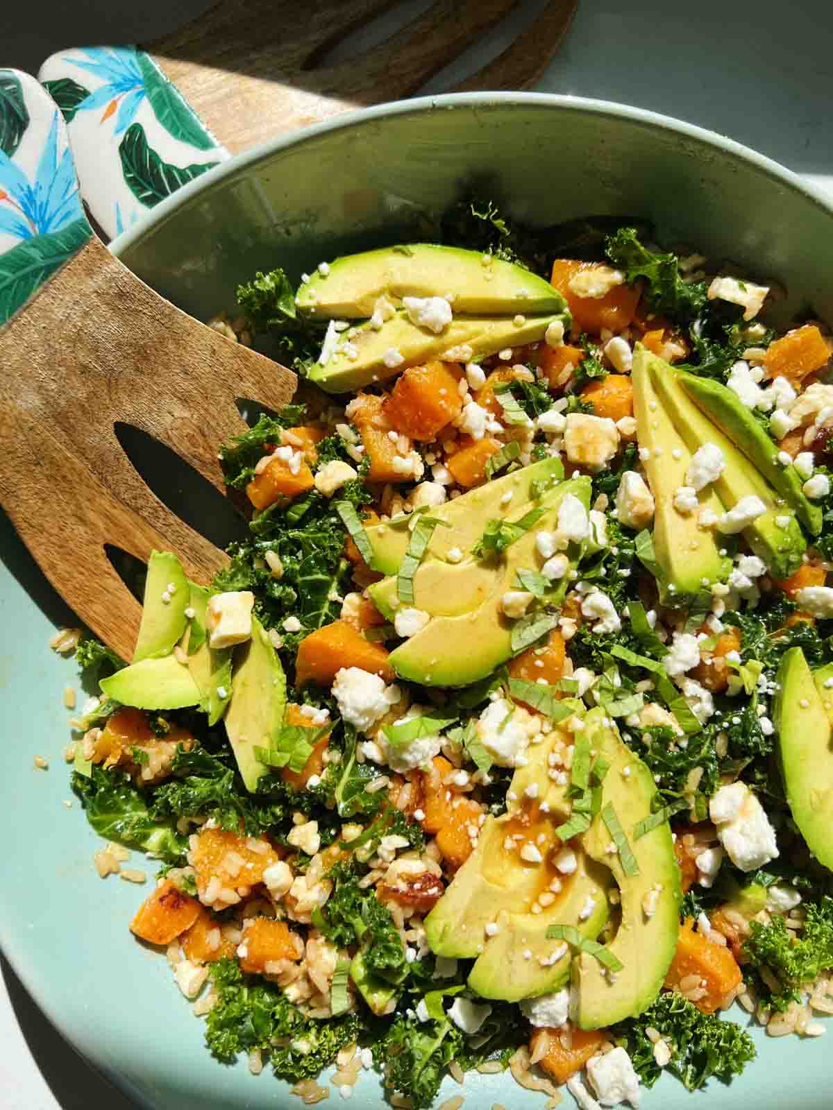 Kale Butternut Squash Salad with Hot Honey Vinaigrette Grilled Cheese Social