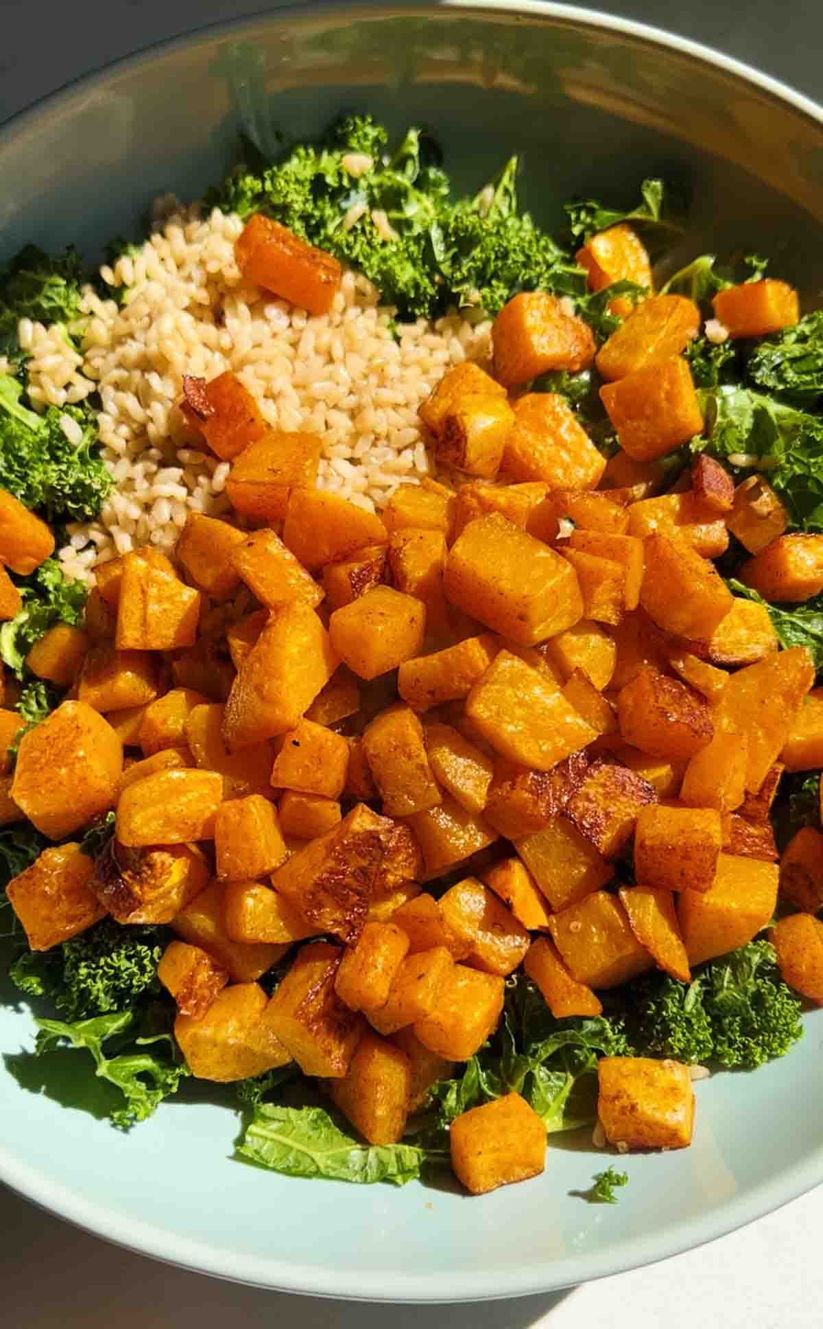 Kale Butternut Squash Salad with Hot Honey Vinaigrette Grilled Cheese Social