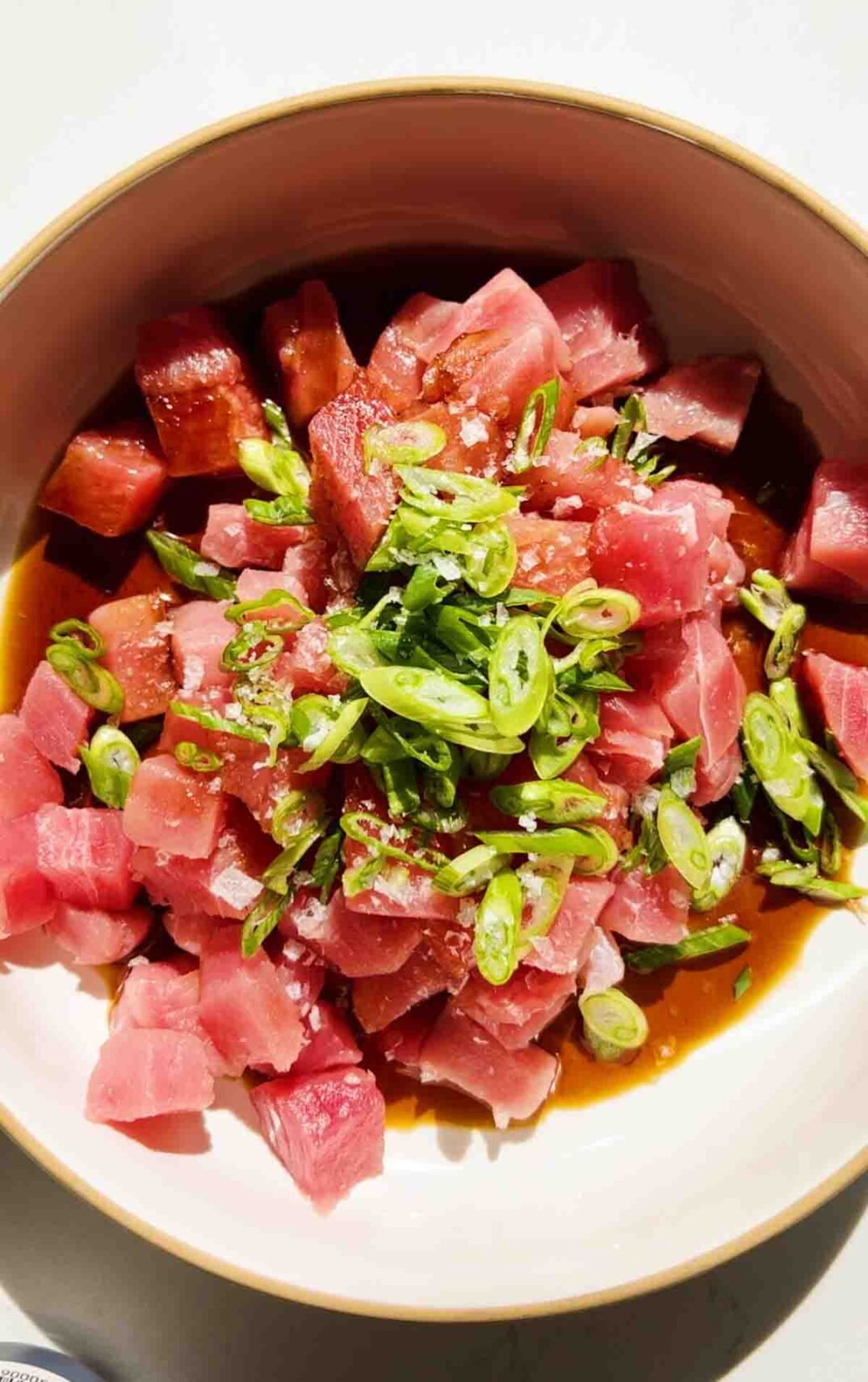 ahi tuna with teriyaki sauce.