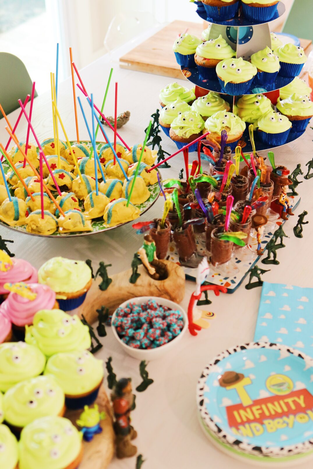 toy story themed dessert table.