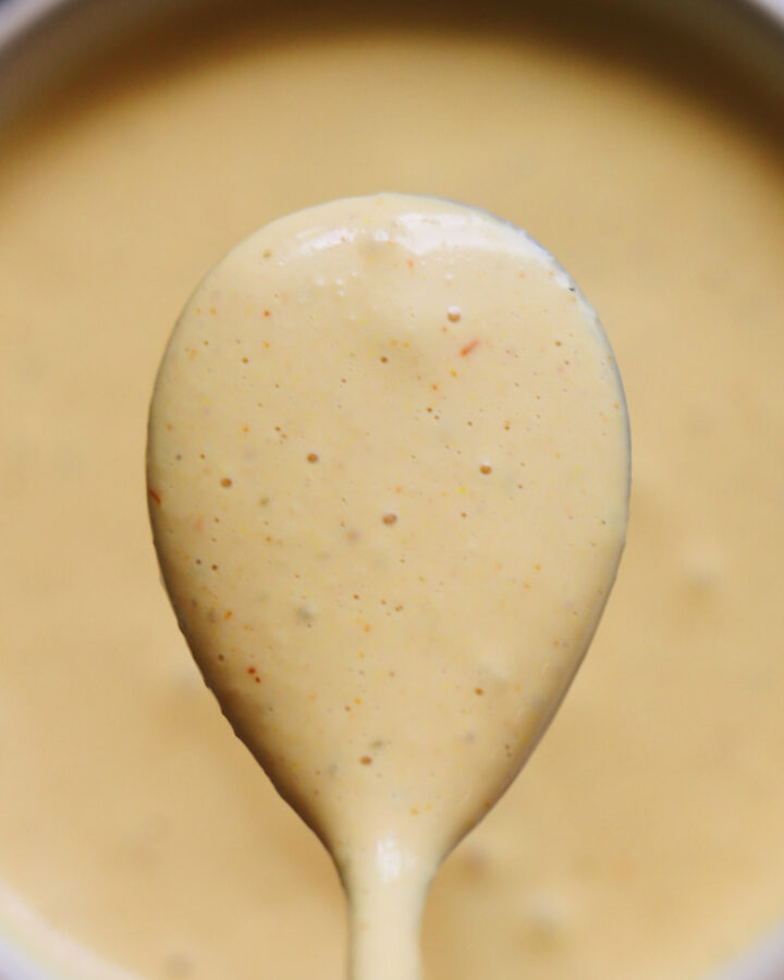 shack sauce in a small bowl with a spoon over it.