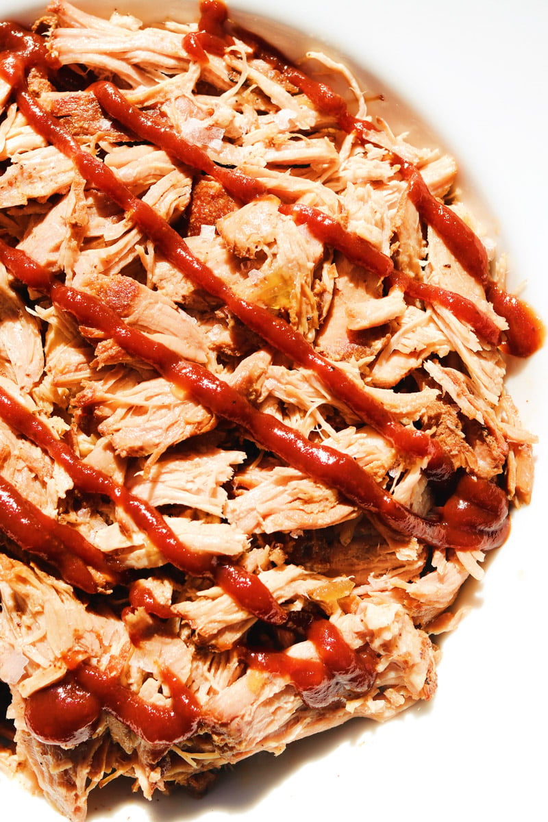 pulled pork drizzled with southern bbq sauce