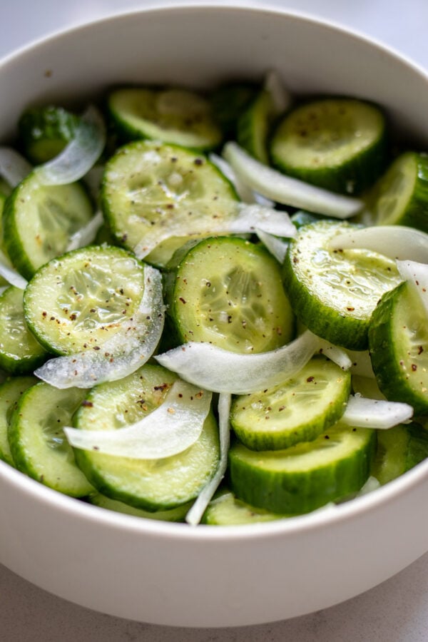 Southern Cucumber Salad with Onion, Vinegar & Sugar Recipe - Grilled ...