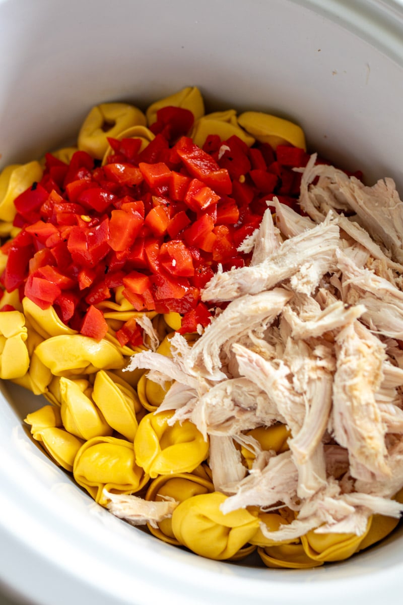 ingredients in a crockpot. 