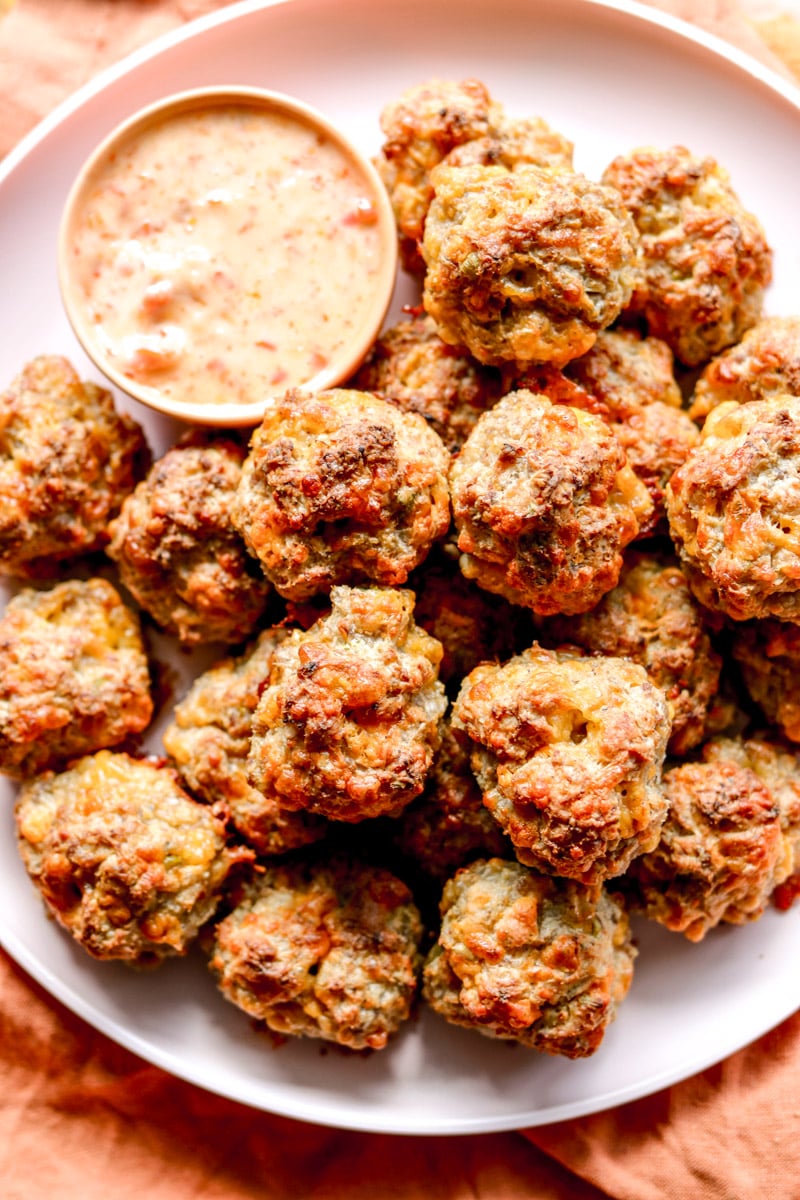 an overhead view of a platter full of crispy fingerfood appetizers.