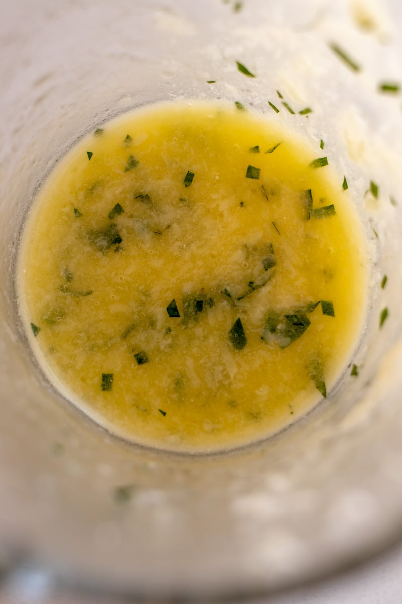 melted butter, parsley, garlic and parmesan. 