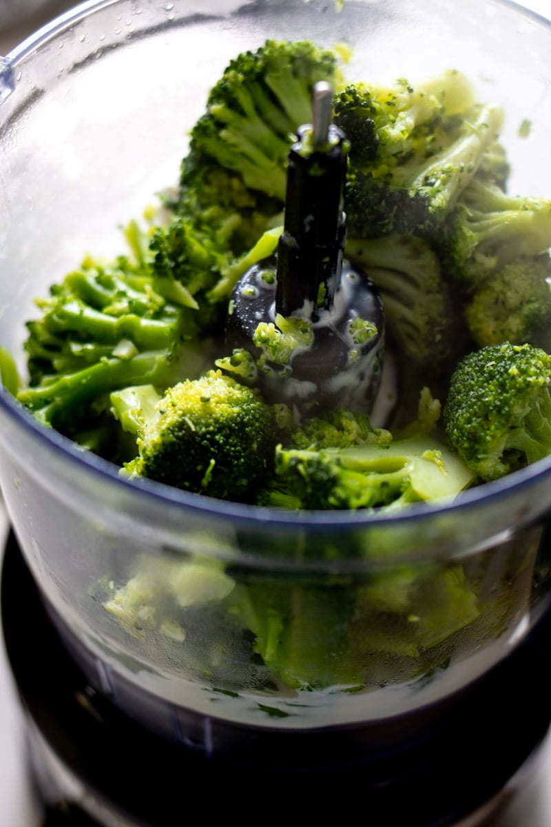 broccoli in a food processor