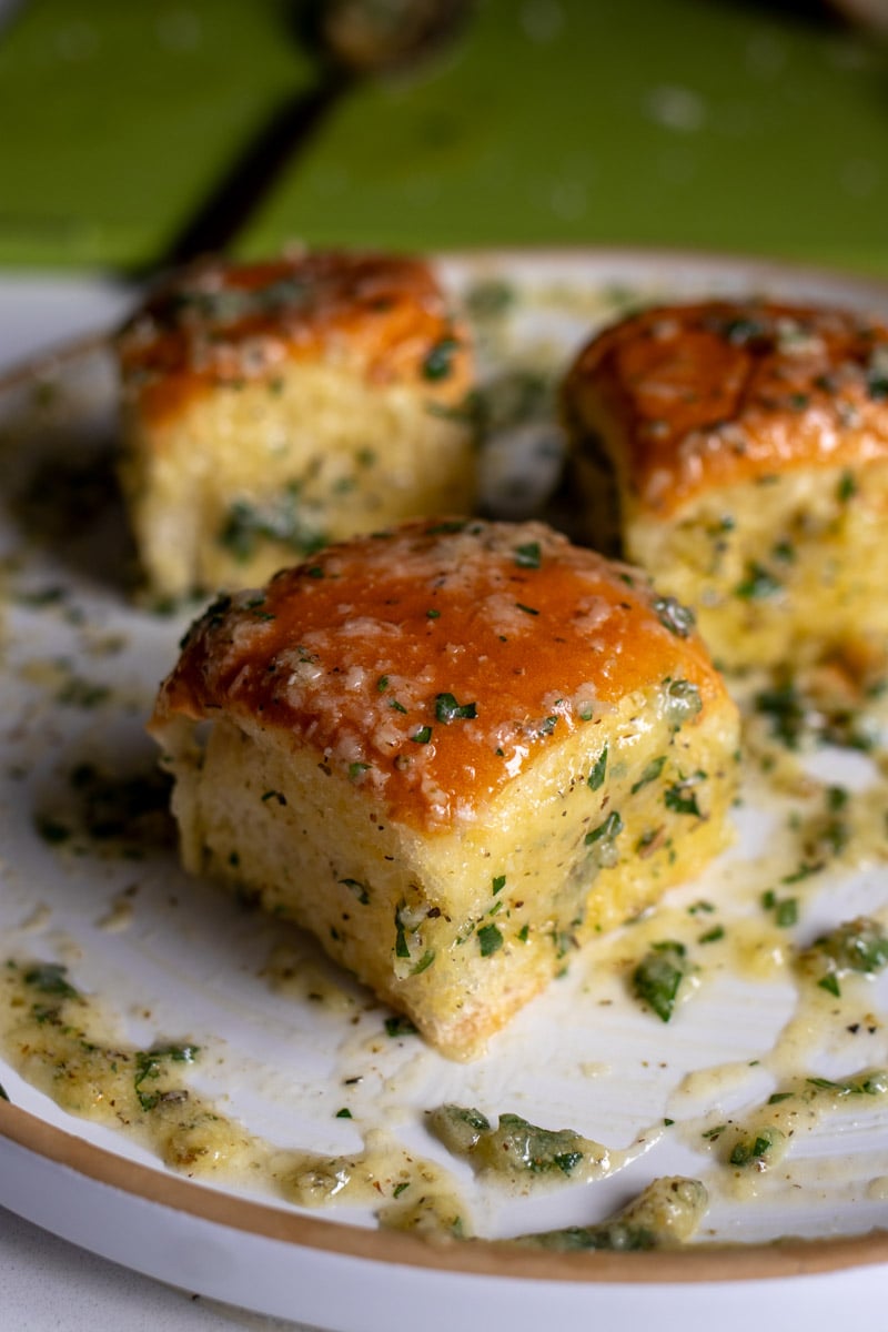 hawaiian rolls smothered in garlic butter.