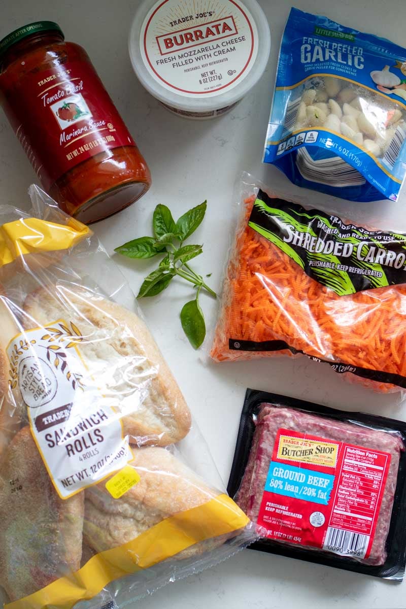 main ingredients needed to make these italian sloppy joe sandwiches.